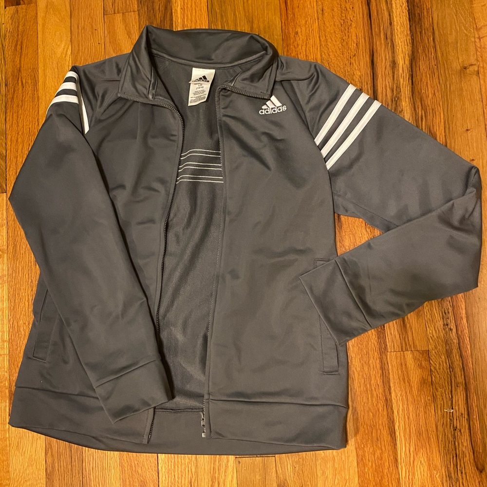 Grey adidas zip-up